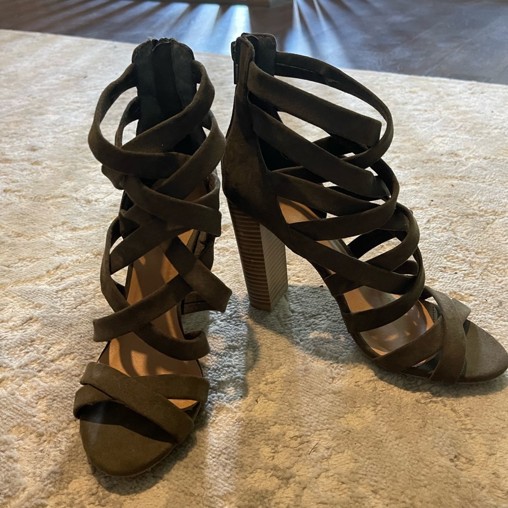 Suede Sandal Heels